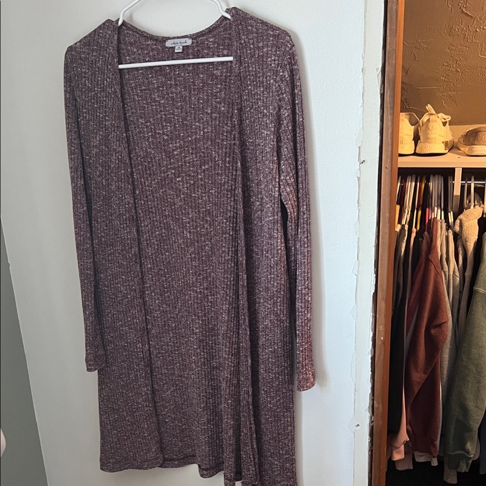 White Birch Maroon Knit Cardigan